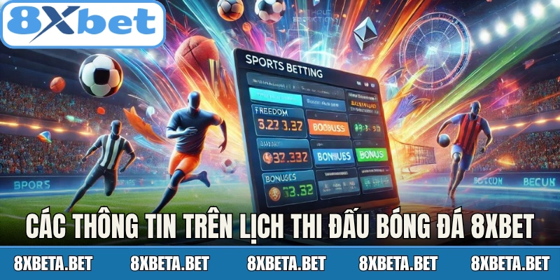 Các thông tin trên lịch thi đấu bóng đá 8Xbet